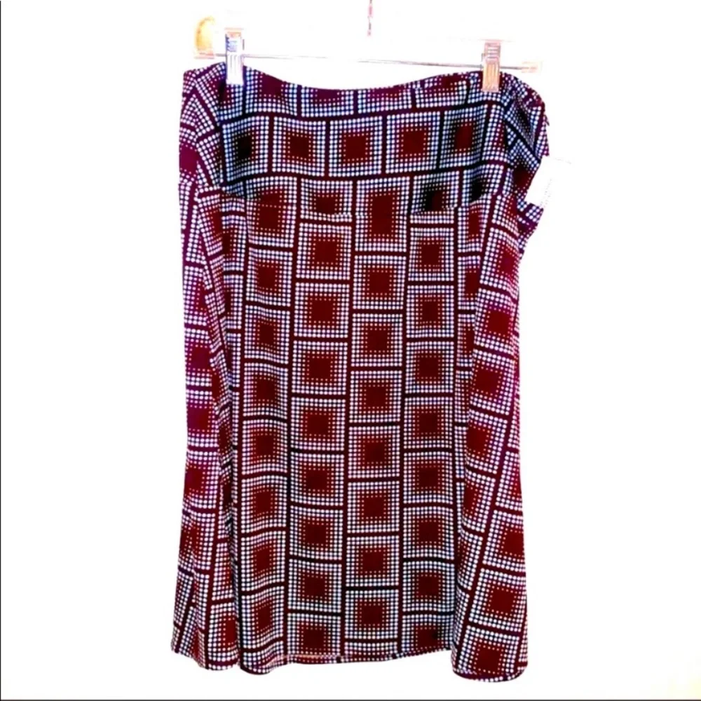 My Michelle Size 14 Geometric Square Print Polyester Midi Skirt